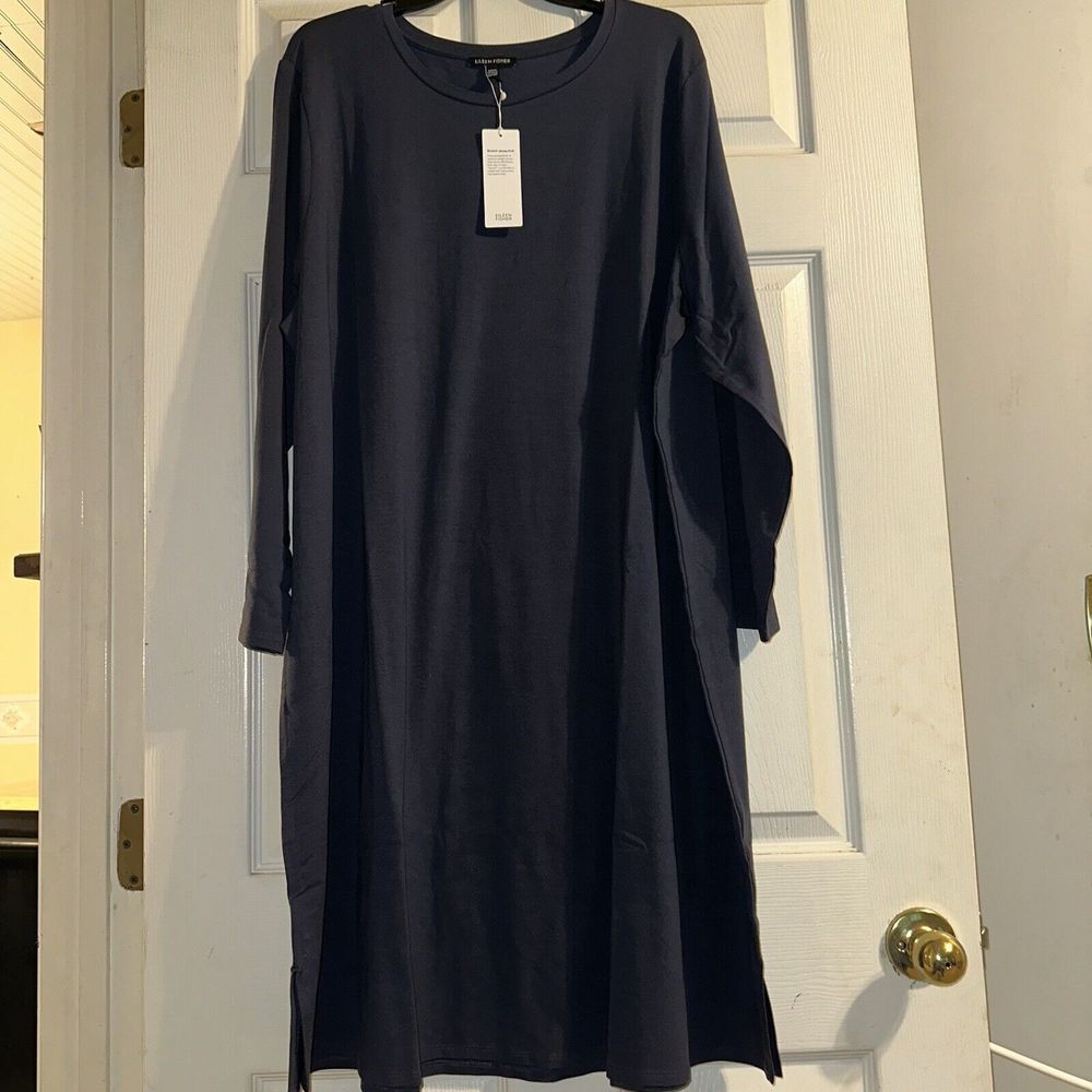 NEW Eileen Fisher Long Sleeve Jersey Shift Dress Crewneck Size‎ 3X - Picture 6 of 10